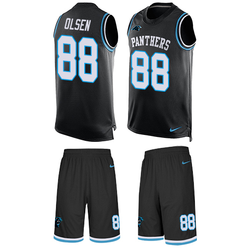 Men's Limited Greg Olsen Nike Jersey Black - #88 Tank Top Suit NFL Carolina Panthers